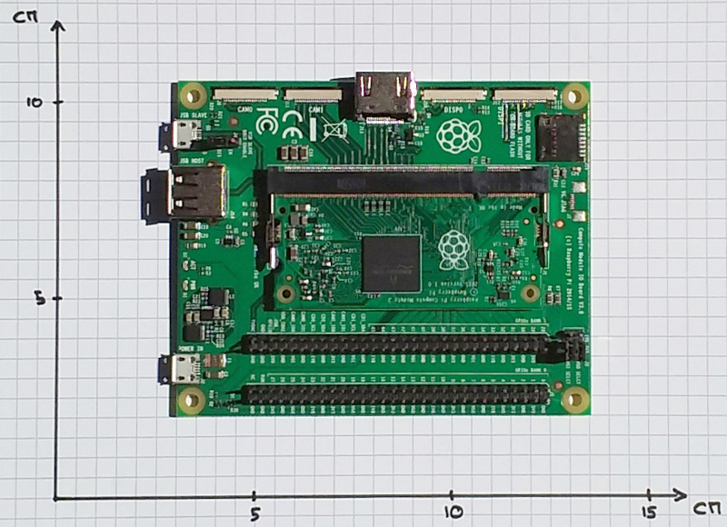 Compute Module IO Board V3 with mounted Pi CM3